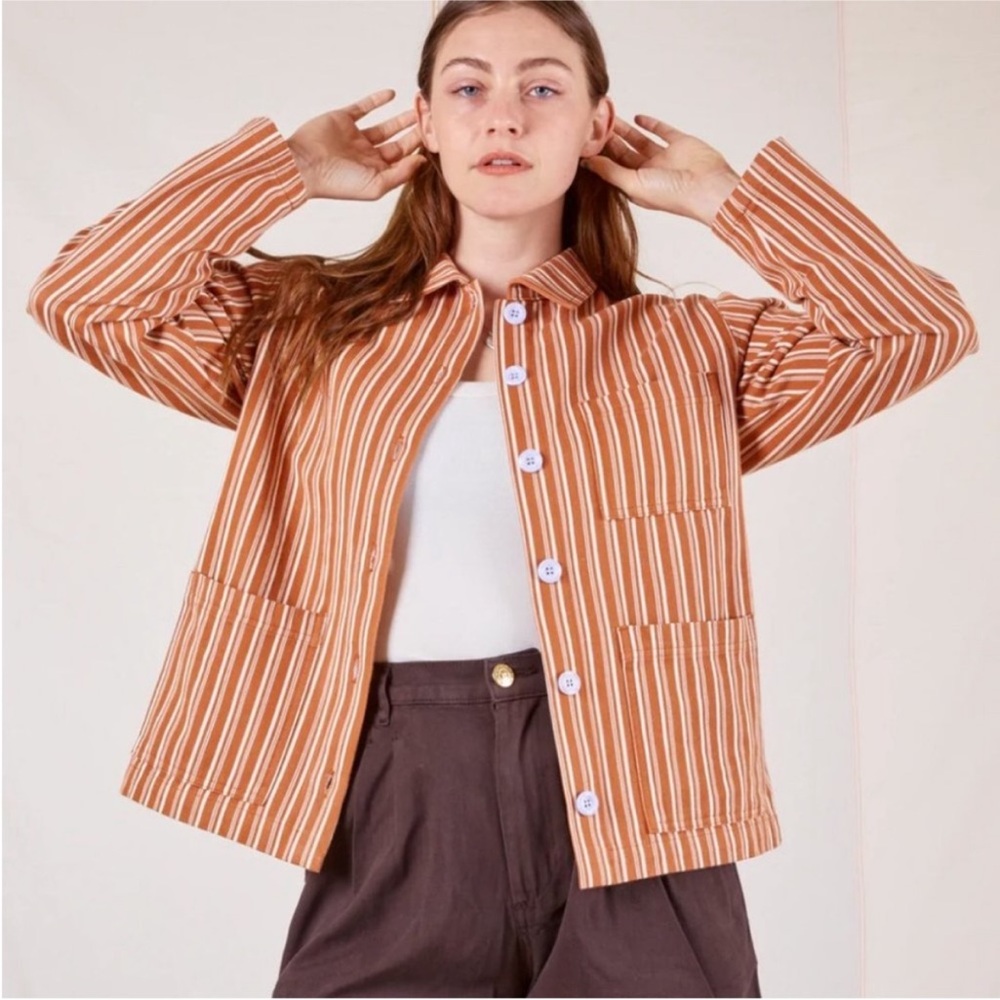 NWT Big Bud Press Work Jacket, S, Clay Frontier Stripe